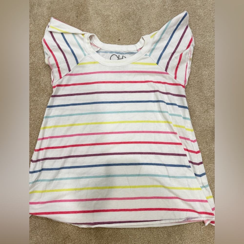 girls CHASER flutter sleeved striped tee, size 12
